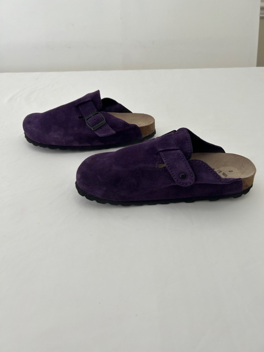 Beaver Creek Plum Purple Suede and Cork Slip-on Clogs Mules Size 8 - Picture 6 of 10